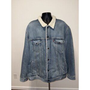 Levis Trucker Jean Denim Jacket Size 3X Sherpa Lined Workwear Insulated